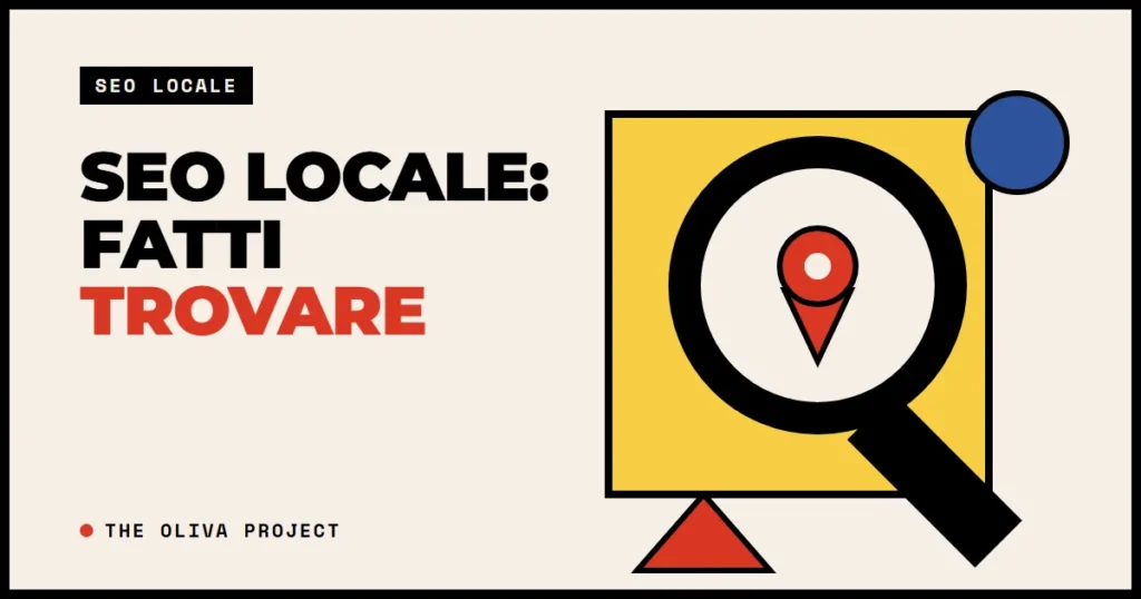 Illustrazione di una lente d'ingrandimento con un segnaposto, per l'articolo sulla SEO locale